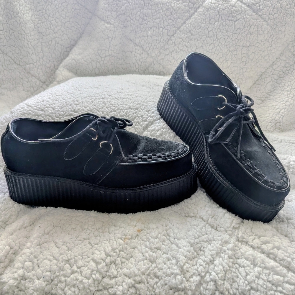 Demonia Black Men's Platform Oxfords Sz 10